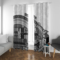 Samoa Mamanu Siapo Classic Black Window Curtain Tatau Malie LT7 With Grommets Black - Polynesian Pride