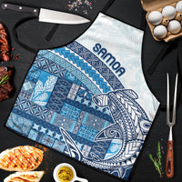 Samoa Mamanu Siapo Royal Blue Apron Tatau Malie LT7 Royal Blue - Polynesian Pride