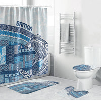 Samoa Mamanu Siapo Royal Blue Bathroom Set Tatau Malie LT7 Bathroom Set (4 pcs) Royal Blue - Polynesian Pride