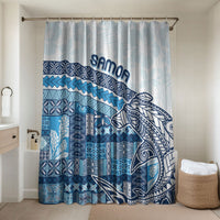 Samoa Mamanu Siapo Royal Blue Bathroom Set Tatau Malie LT7 Shower Curtain Only Royal Blue - Polynesian Pride