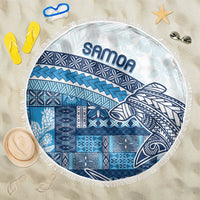 Samoa Mamanu Siapo Royal Blue Beach Blanket Tatau Malie LT7 One Size 150cm Royal Blue - Polynesian Pride