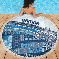 Samoa Mamanu Siapo Royal Blue Beach Blanket Tatau Malie LT7 - Polynesian Pride