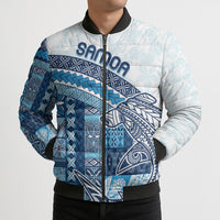 Samoa Mamanu Siapo Royal Blue Bomber Puffer Jacket Tatau Malie LT7 - Polynesian Pride