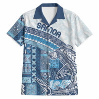 Samoa Mamanu Siapo Royal Blue Hawaiian Shirt Tatau Malie LT7 Royal Blue - Polynesian Pride