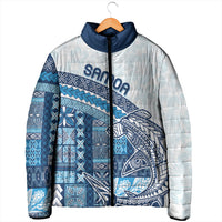 Samoa Mamanu Siapo Royal Blue Padded Jacket Tatau Malie LT7 - Polynesian Pride