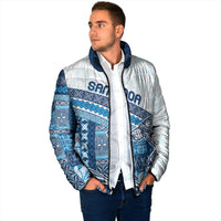 Samoa Mamanu Siapo Royal Blue Padded Jacket Tatau Malie LT7 - Polynesian Pride