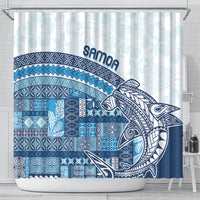Samoa Mamanu Siapo Royal Blue Shower Curtain Tatau Malie LT7 - Polynesian Pride