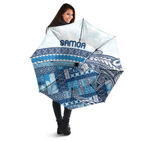 Samoa Mamanu Siapo Royal Blue Umbrella Tatau Malie LT7 - Polynesian Pride