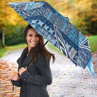 Samoa Mamanu Siapo Royal Blue Umbrella Tatau Malie LT7 - Polynesian Pride