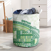 Samoa Mamanu Siapo Forest Green Laundry Basket Tatau Malie LT7 Forest Green - Polynesian Pride