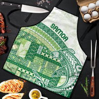Samoa Mamanu Siapo Forest Green Apron Tatau Malie LT7 Forest Green - Polynesian Pride