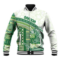 Samoa Mamanu Siapo Forest Green Baseball Jacket Tatau Malie LT7 Unisex Forest Green - Polynesian Pride