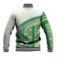 Samoa Mamanu Siapo Forest Green Baseball Jacket Tatau Malie LT7 - Polynesian Pride
