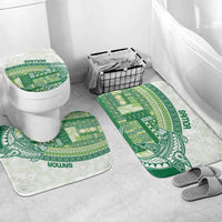 Samoa Mamanu Siapo Forest Green Bathroom Set Tatau Malie LT7 Mat Set Only (3 pcs) One Size Forest Green - Polynesian Pride