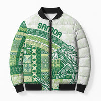 Samoa Mamanu Siapo Forest Green Bomber Puffer Jacket Tatau Malie LT7 Unisex Forest Green - Polynesian Pride