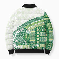 Samoa Mamanu Siapo Forest Green Bomber Puffer Jacket Tatau Malie LT7 - Polynesian Pride