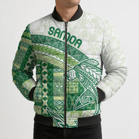 Samoa Mamanu Siapo Forest Green Bomber Puffer Jacket Tatau Malie LT7 - Polynesian Pride