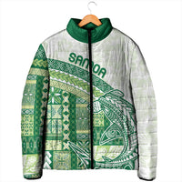 Samoa Mamanu Siapo Forest Green Padded Jacket Tatau Malie LT7 - Polynesian Pride