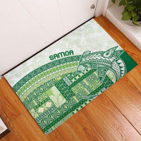 Samoa Mamanu Siapo Forest Green Rubber Doormat Tatau Malie LT7 - Polynesian Pride