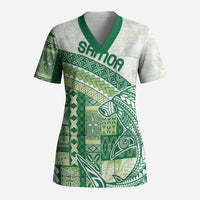 Samoa Mamanu Siapo Forest Green Scrub Top Tatau Malie LT7 Adult Forest Green - Polynesian Pride