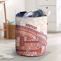Samoa Mamanu Siapo Crimson Laundry Basket Tatau Malie LT7 Red - Polynesian Pride