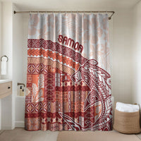 Samoa Mamanu Siapo Crimson Bathroom Set Tatau Malie LT7 Shower Curtain Only Red - Polynesian Pride