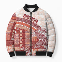 Samoa Mamanu Siapo Crimson Bomber Puffer Jacket Tatau Malie LT7 Unisex Red - Polynesian Pride