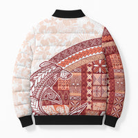 Samoa Mamanu Siapo Crimson Bomber Puffer Jacket Tatau Malie LT7 - Polynesian Pride