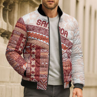 Samoa Mamanu Siapo Crimson Bomber Puffer Jacket Tatau Malie LT7 - Polynesian Pride