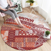 Samoa Mamanu Siapo Crimson Round Carpet Tatau Malie LT7 - Polynesian Pride