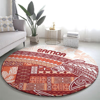 Samoa Mamanu Siapo Crimson Round Carpet Tatau Malie LT7 - Polynesian Pride