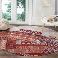 Samoa Mamanu Siapo Crimson Round Carpet Tatau Malie LT7 - Polynesian Pride
