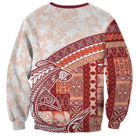 Samoa Mamanu Siapo Crimson Sweatshirt Tatau Malie LT7 - Polynesian Pride