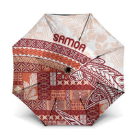 Samoa Mamanu Siapo Crimson Umbrella Tatau Malie LT7 One Size Folded 11.42 inch Opened Diameter 37.4 inch Red - Polynesian Pride