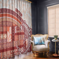 Samoa Mamanu Siapo Crimson Window Curtain Tatau Malie LT7 - Polynesian Pride