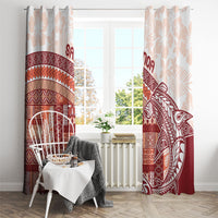 Samoa Mamanu Siapo Crimson Window Curtain Tatau Malie LT7 - Polynesian Pride
