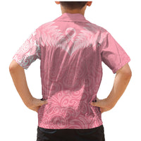 Personalised New Zealand Family Matching Mermaid Dress and Hawaiian Shirt Pink Ribbon Tattoo Mix Silver Fern LT7 - Polynesian Pride