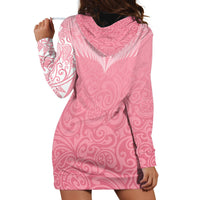Personalised New Zealand Hoodie Dress Pink Ribbon Tattoo Mix Silver Fern LT7 - Polynesian Pride
