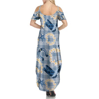 Aloha Hawaii Paniolo Jeans Palaka Family Matching Summer Maxi Dress and Hawaiian Shirt Coastal Rodeo LT7 - Polynesian Pride