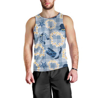 Aloha Hawaii Paniolo Jeans Palaka Men Tank Top Coastal Rodeo - Polynesian Pride