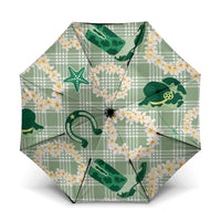 Aloha Hawaii Paniolo Mint Palaka Umbrella Coastal Rodeo - Polynesian Pride