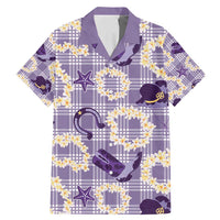 Aloha Hawaii Paniolo Lavender Palaka Family Matching Mermaid Dress and Hawaiian Shirt Coastal Rodeo LT7 Dad's Shirt - Short Sleeve Lavender - Polynesian Pride
