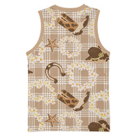 Aloha Hawaii Paniolo Khaki Palaka Basketball Jersey Coastal Rodeo - Polynesian Pride