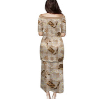 Aloha Hawaii Paniolo Khaki Palaka Family Matching Puletasi and Hawaiian Shirt Coastal Rodeo LT7 - Polynesian Pride