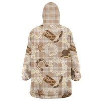 Aloha Hawaii Paniolo Khaki Palaka Wearable Blanket Hoodie Coastal Rodeo - Polynesian Pride