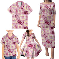Aloha Hawaii Paniolo Lokelani Rose Palaka Family Matching Puletasi and Hawaiian Shirt Coastal Rodeo LT7 - Polynesian Pride