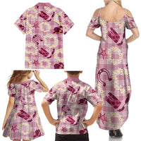 Aloha Hawaii Paniolo Lokelani Rose Palaka Family Matching Summer Maxi Dress and Hawaiian Shirt Coastal Rodeo LT7 - Polynesian Pride