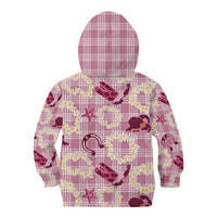 Aloha Hawaii Paniolo Lokelani Rose Palaka Kid Hoodie Coastal Rodeo - Polynesian Pride