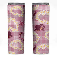 Aloha Hawaii Paniolo Lokelani Rose Palaka Skinny Tumbler Coastal Rodeo LT7 Rose Pink - Polynesian Pride