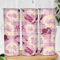 Aloha Hawaii Paniolo Lokelani Rose Palaka Skinny Tumbler Coastal Rodeo LT7 - Polynesian Pride